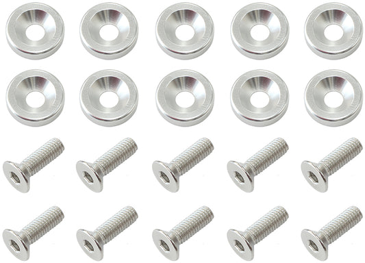 AF64-4365S - BILLET DRESS UP FENDER BOLT 10PACK M6 x 1.00 UHL 20MM SILVER