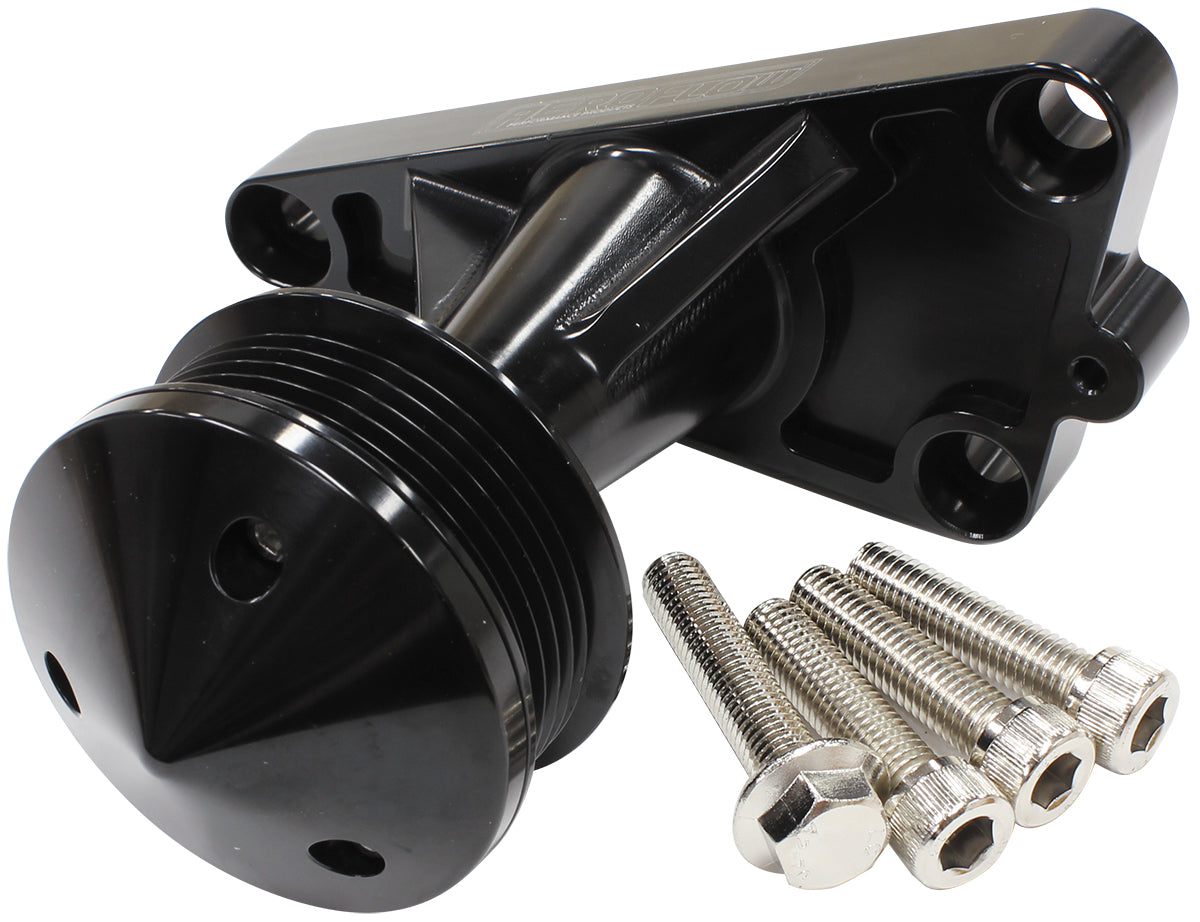AF64-4367BLK - GM LS POWER STEERING DELETE IDLER BRACKET AND PULLEY BLACK