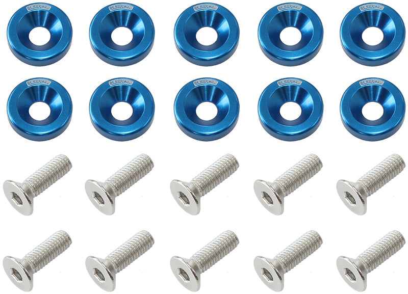 AF64-4371 - BILLET DRESS UP FENDER BOLT 10 PACK 5/16 UNC UHL 25MM BLUE