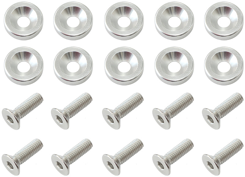 AF64-4371S - BILLET DRESS UP / FENDER BOLT 10 PACK 5/16 UNC UHL 25MM SILV