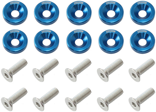 AF64-4374 - BILLET DRESS UP FENDER BOLT 10PACK M8 x 1.25mm UHL 20MM BLUE