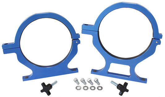 AF64-5000 - NOS BOTTLE BILLET BRACKETS *PAIR* BLUE NITROUS