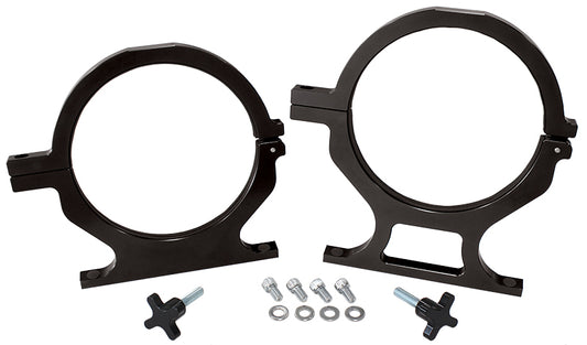 AF64-5000BLK - NOS BOTTLE BILLET BRACKETS PAIR BLACK NITROUS 10LB & 15LB