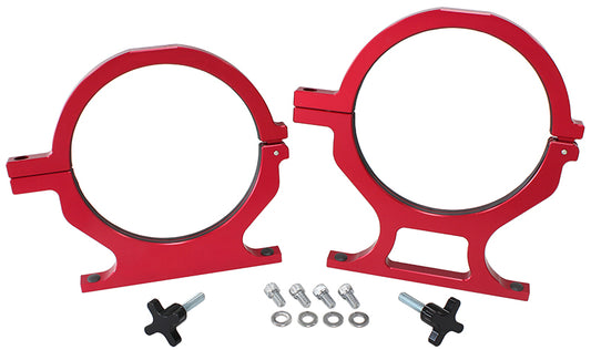 AF64-5000R - NOS BOTTLE BILLET BRACKETS *PAIR* RED NITROUS