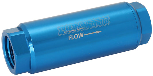 AF66-2042-40 - AEROFLOW PRO FILTER 40 MICRON BLUE FEMALE -8 ORB 1.25" x3.5"