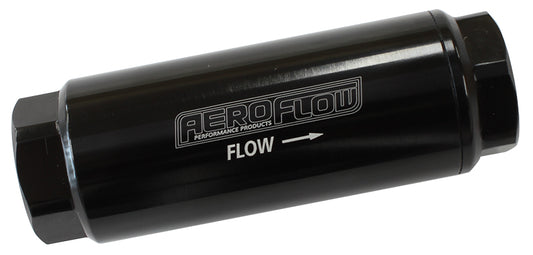 AF66-2042BLK-40 - AEROFLOW PRO FILTER 40 MICRON BLACK FEMALE -8 ORB 1.25"x3.5"