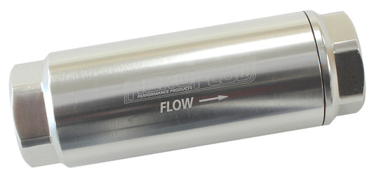 AF66-2042S-10 - AEROFLOW PRO FILTER 10 MICRON SILVER FEMALE -8 ORB 1.25x3.5"