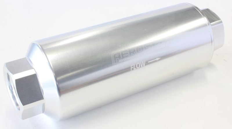 AF66-2043S - AEROFLOW PRO FILTER 60 MICRON SILVER FEMALE -12 ORB 2.4" x7"