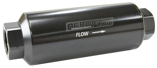 AF66-2044BLK-10 - AEROFLOW PRO FILTER 10 MICRON BLACK FEMALE -12ORB 2" x 5.5"