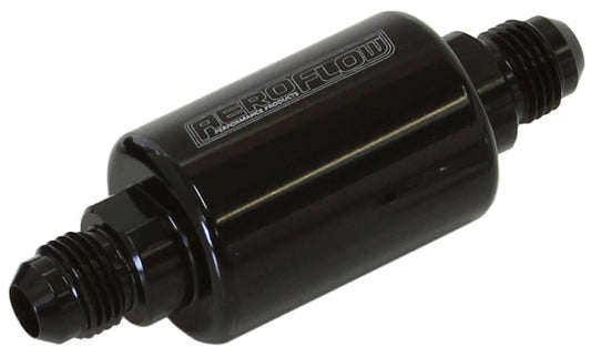AF66-2052BLK - AEROFLOW FILTER 40 MICRON BLACK -6AN 1.25" x 3" NOTES