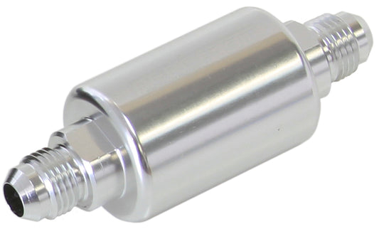 AF66-2052S - AEROFLOW FILTER 40 MICRON SILVER -6AN 1.25" x 3" NOTES
