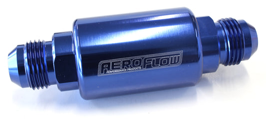 AF66-2053 - AEROFLOW FILTER 40 MICRON BLUE -8AN 1.25" x 3" NOTES