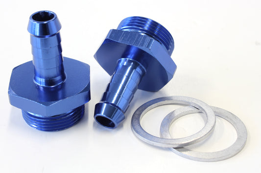 AF700-01 - HOLLEY INLET FITTING 3/8" BARBBLUE 7/8" X 20 TO 3/8" BARB