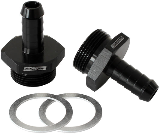 AF700-01BLK - HOLLEY INLET FITTING 3/8" BARBBLACK 7/8" X 20 TO 3/8" BARB