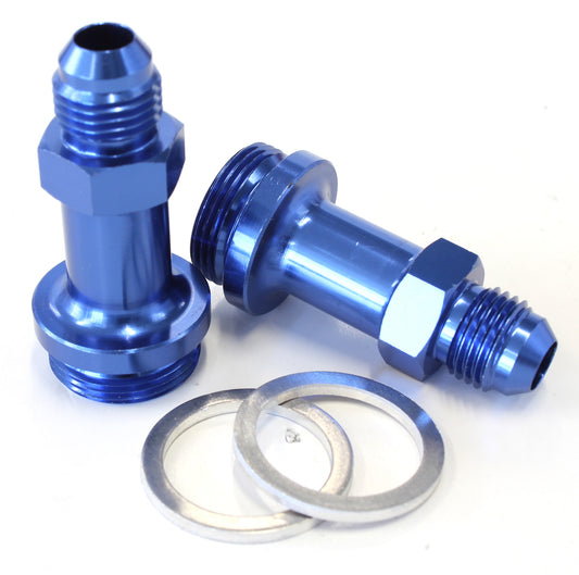 AF700-06-L - HOLLEY INLET FITTING -6AN BLUE 7/8" X 20 TO -6AN LONG