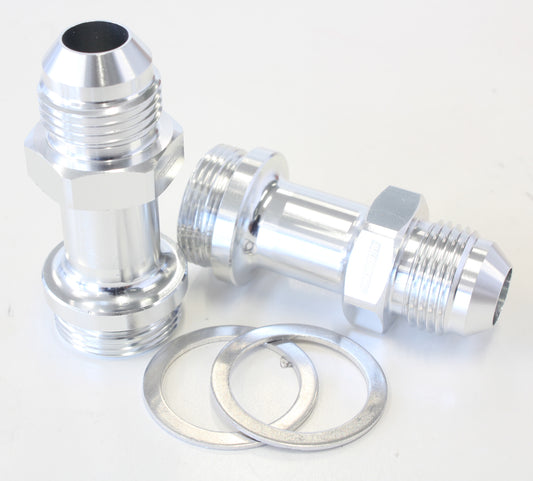 AF700-08S - HOLLEY INLET FITTING -8AN SILVER 7/8" X 20 TO -8AN LONG