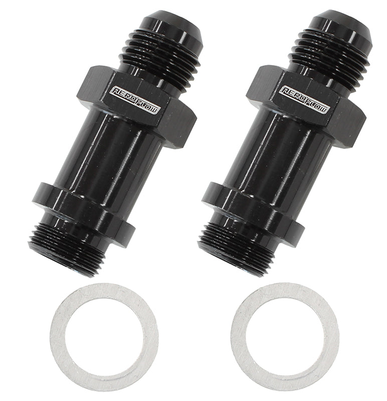 AF701-06-LBLK - BG / DEMON INLET FITTING -6AN BLACK 9/16" X 24 TO -6AN LONG