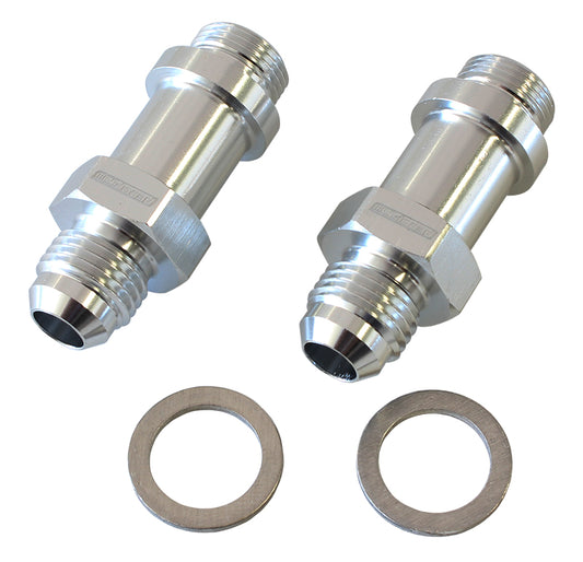 AF701-06-LS - BG / DEMON INLET FITTING -6AN SILVER 9/16" X 24 TO -6AN LONG