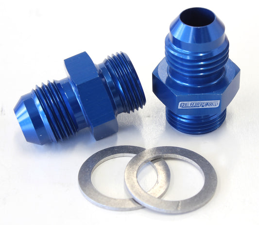 AF701-06 - BG / DEMON INLET FITTING -6AN BLUE 9/16" X 24 TO -6AN SHORT