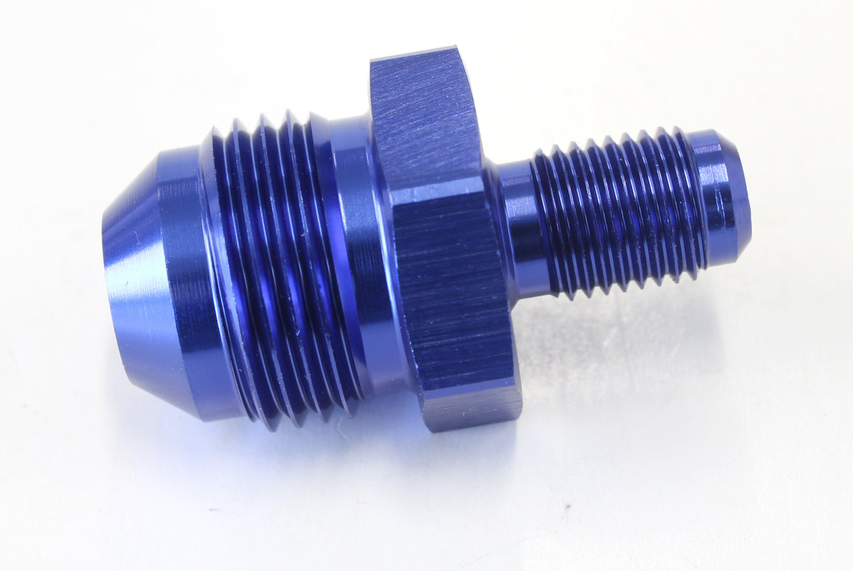AF707-08 - 3/8"-24 DUAL SEAT FLARE -8AN BLUE ALSO CAN BE WASHER SEAL