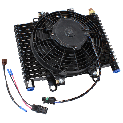 AF72-6001 - Competition Oil & Transmission Cooler -10 ORB, 13-1/2" x 9" x 3-1/2", with Fan & Switch