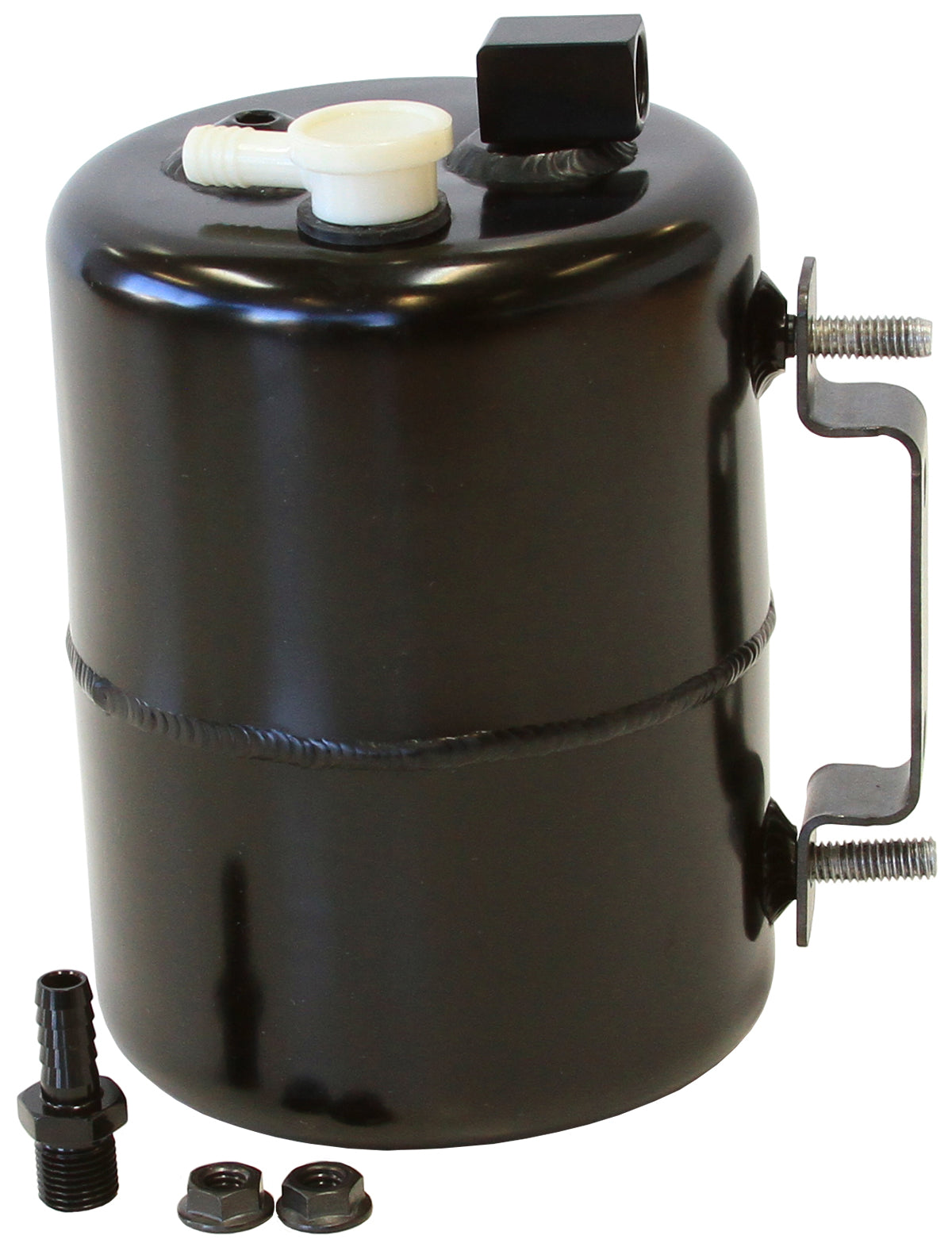 AF77-1018BLK - BRAKE VAC TANK BLACK ALLOY 3/8" BARB FITTINGS BRACKET INC