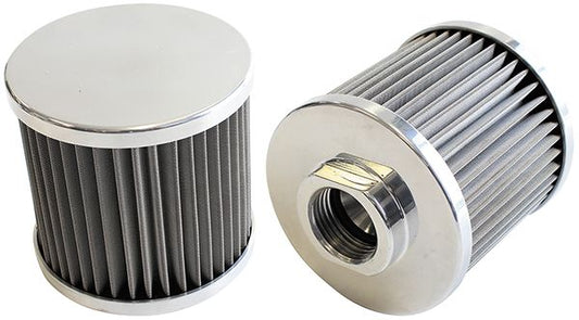 AF77-2000 - Stainless Steel Billet Breather with -10AN Female Thread Polished Finish.
