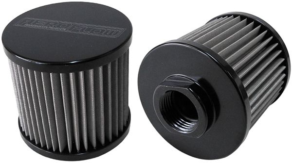 AF77-2000BLK - Stainless Steel Billet Breather with -10AN Female Thread Black Finish.