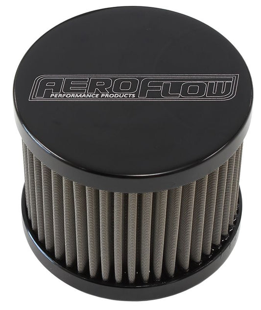 AF77-2002BLK - Stainless Steel Billet Breather with -8AN Female Thread Black Finish.