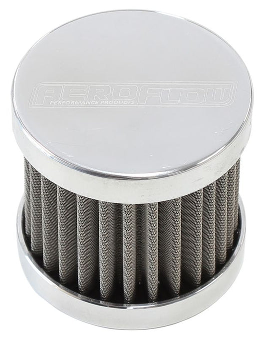 AF77-2003 - Stainless Steel Billet Breather with -6AN Female Thread Polished Finish.
