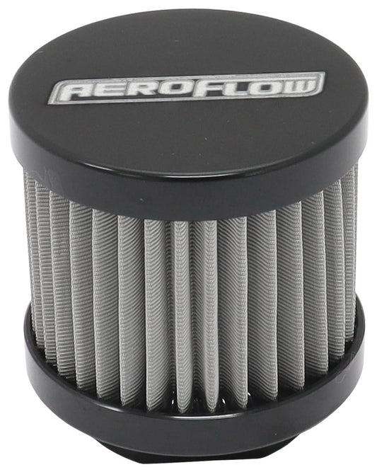 AF77-2004BLK - SMALL-10AN S/S BILLET BREATHERWITH FEMALE -10AN RE-USABLE