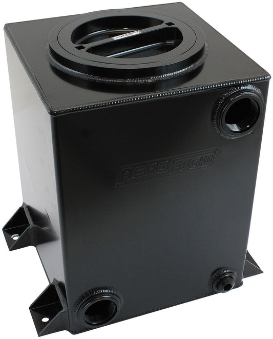AF77-4057BLK - Aeroflow Universal Water / Ice Tank - Black -20 ORB Inlet/Outlet With 6" Cap