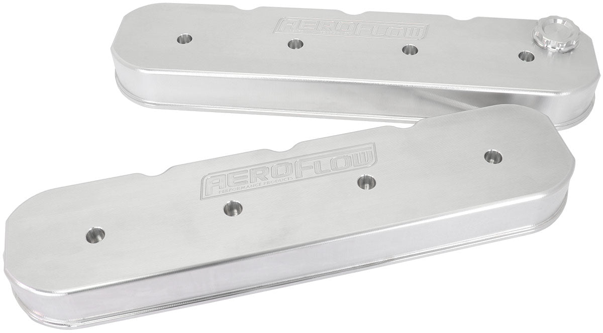 AF77-5010 - GM LS BILLET VALVE COVERS PAIRRAW AF LOGO NO COILS