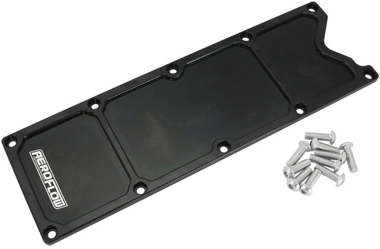 AF77-5015BLK - GM LS1 BILLET VALLEY PLATE COVER BLACK LS