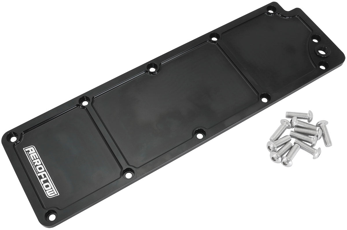 AF77-5016BLK - GM LS3 BILLET VALLEY PLATE COVER BLACK LS DOD AFM DELETE