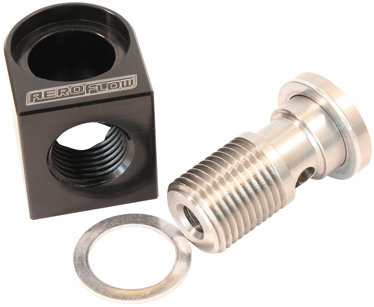 AF77-5017 - GM LS VALLEY PLATE BANJO ADAPTER FACTORY SENSOR M16