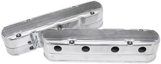 AF77-5020P - GM LS 2 PIECE VALVE COVERS CAST TALL RETRO FINNED POLISHE