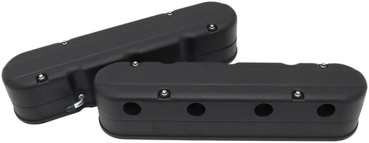 AF77-5021BLK - GM LS 2 PIECE VALVE COVERS CAST TALL RETRO SMOOTH BLACK
