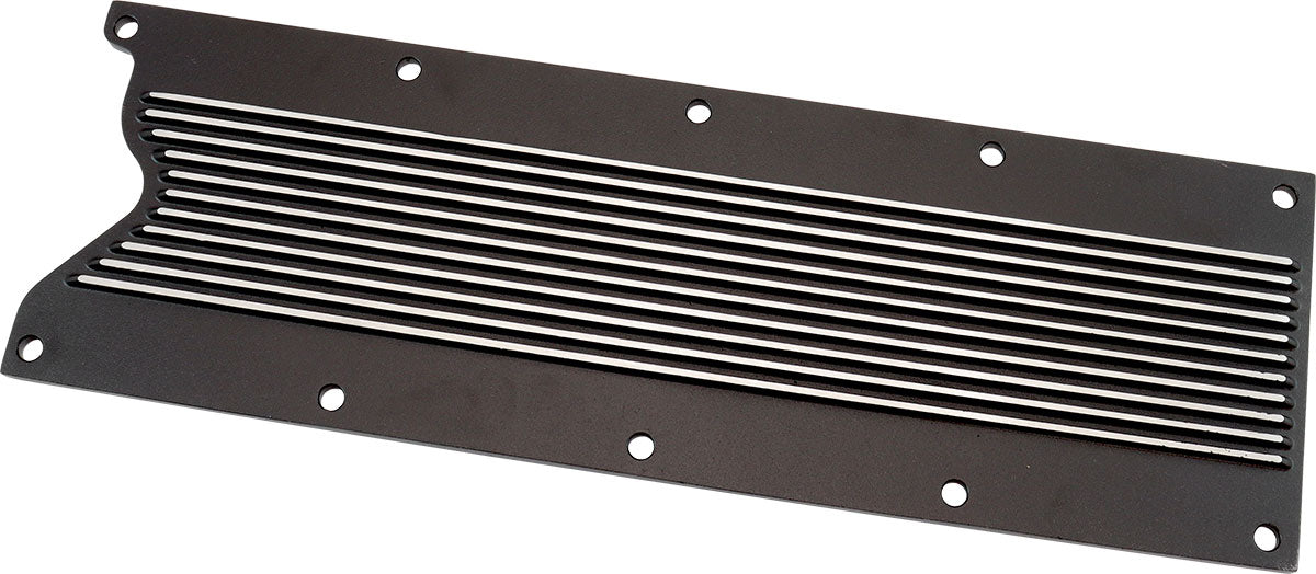 AF77-5026BLK - GM LS1 FINNED VALLEY PLATE COVER BLACK CAST ALLOY LS