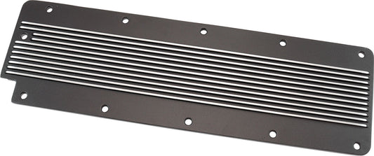 AF77-5028BLK - GM LS2 FINNED VALLEY PLATE COVER BLACK CAST ALLOY LS3 LSX Aeroflow - AF 77-5028BLK