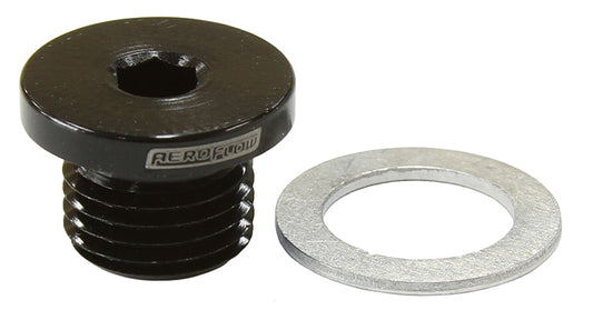 AF814-M12-01BLK - METRIC PORT PLUG M12 X 1.25 BLACK LOW PROFILE HEX PLUG