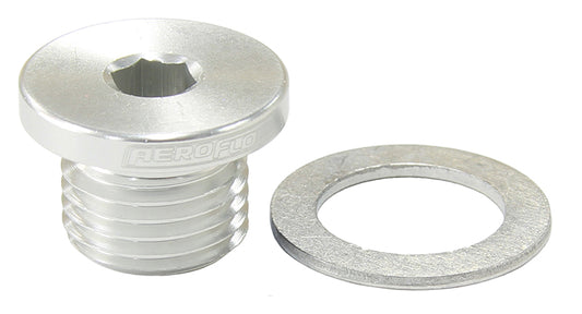 AF814-M12-01S - METRIC PORT PLUG M12 X 1.25 SILVER LOW PROFILE HEX PLUG