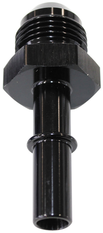 AF817-02BLK - EFI FUEL FITTING -6 PUSH IN TO 3/8 MALE HARD TUBE Black