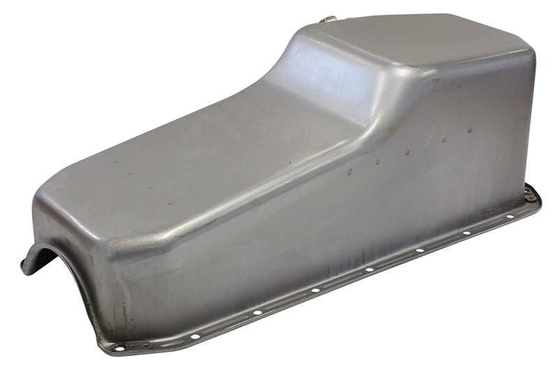 AF82-9005 - STEEL STOCK OIL PAN SBC RAW LH/SIDE DIPSTICK REAR SUMP