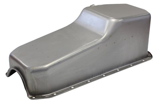 AF82-9005 - STEEL STOCK OIL PAN SBC RAW LH/SIDE DIPSTICK REAR SUMP