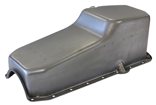 AF82-9092 - STEEL STOCK OIL PAN SBC RAW RH/SIDE DIPSTICK REAR SUMP