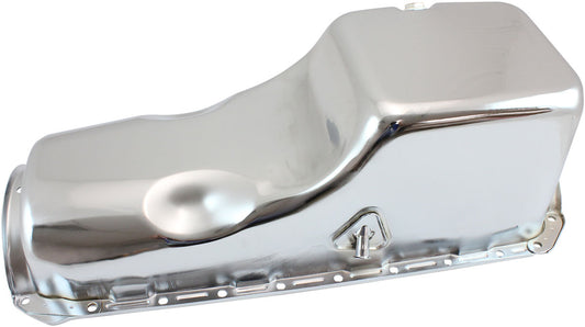AF82-9294C - STEEL STOCK OIL PAN BBC CHROMERH/SIDE DIPSTICK REAR SUMP
