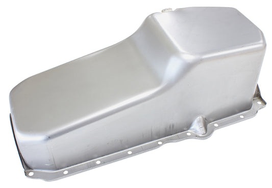 AF82-9414 - STOCK OIL PAN SBC LATE '86 ON RH/SIDE DIPSTICK RAW