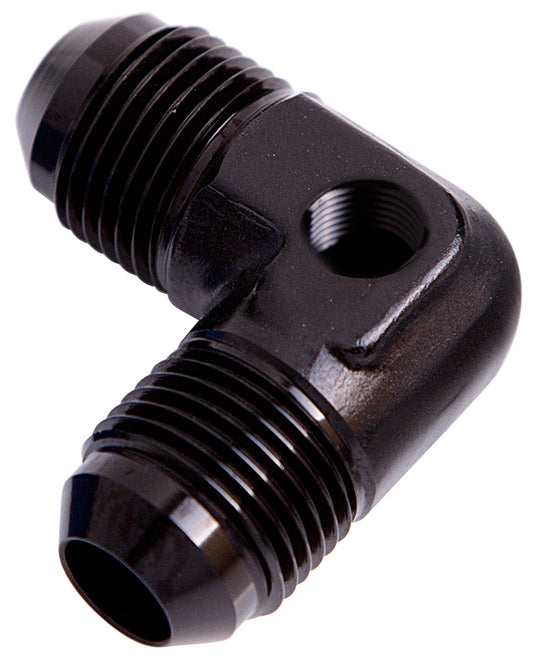 AF821-08PBLK - 90 DEG UNION -8AN WITH 1/8" PORT BLACK