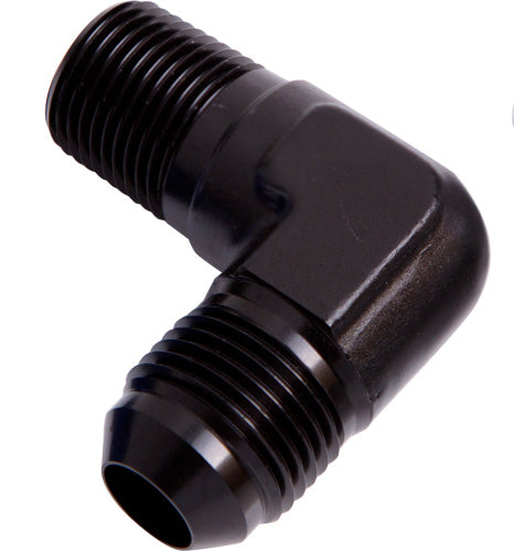 AF822-06-08BLK - MALE 90 DEG 1/2" NPT TO -6AN BLACK MALE NPT TO AN 90 DEG